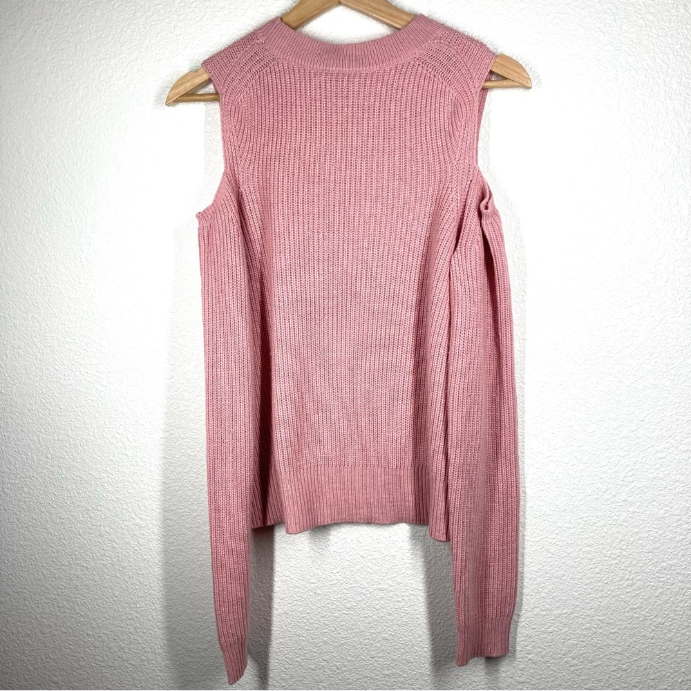Lucky Brand Cold Shoulder Pullover Wool Sweater XS pink Boho - Picture 9 of 16